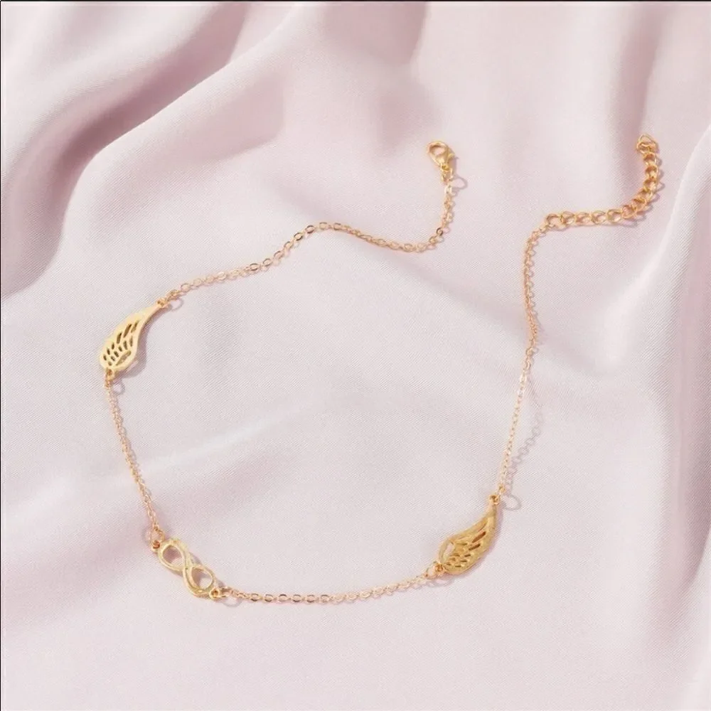 Necklace Zinc Allow Wings and Infinity Chic